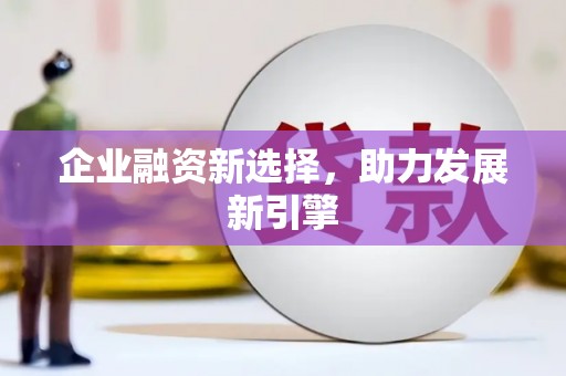 积石山企业融资新选择，助力发展新引擎