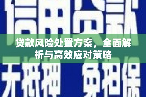 积石山贷款风险处置方案，全面解析与高效应对策略