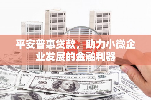 积石山平安普惠贷款，助力小微企业发展的金融利器
