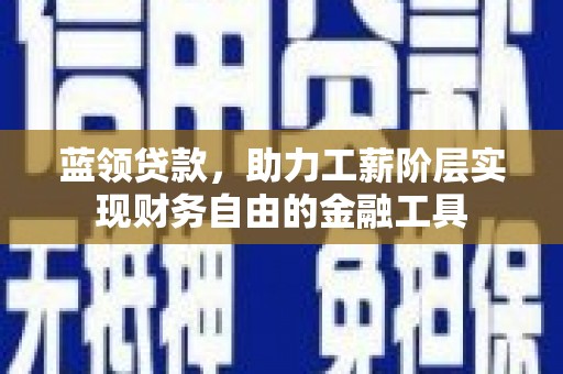积石山蓝领贷款，助力工薪阶层实现财务自由的金融工具