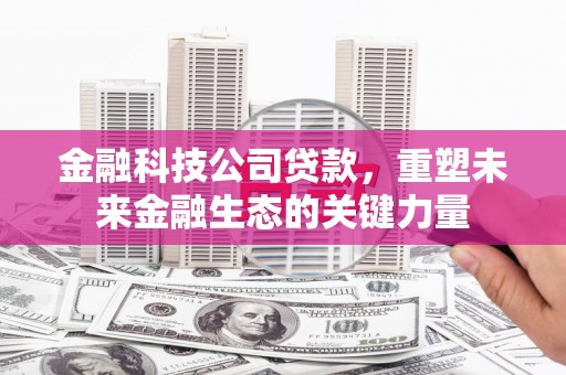 积石山金融科技公司贷款，重塑未来金融生态的关键力量