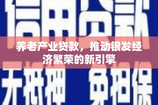 积石山养老产业贷款，推动银发经济繁荣的新引擎