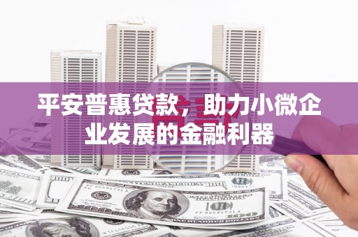 积石山平安普惠贷款，助力小微企业发展的金融利器