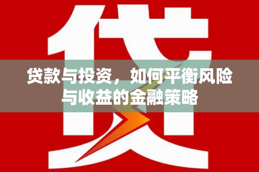 积石山贷款与投资，如何平衡风险与收益的金融策略